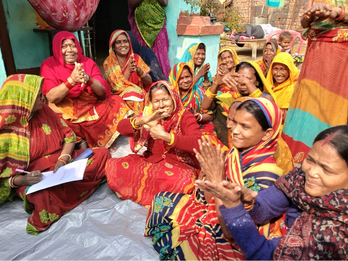 Focus group discussion with women in Biraul village, Darbhanga district, Bihar.